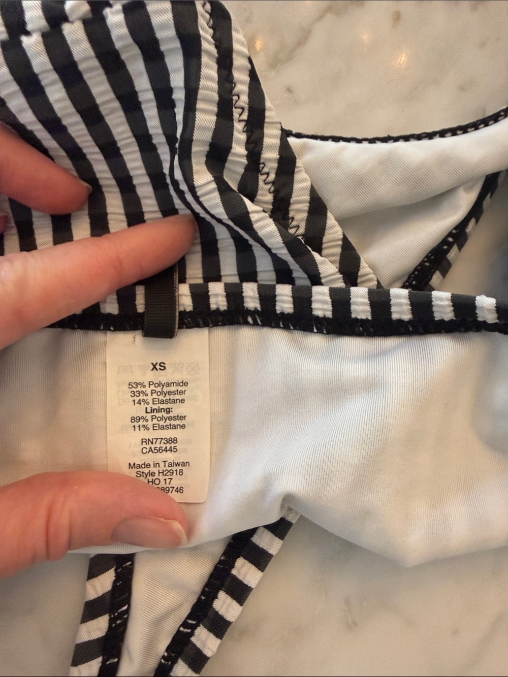 J Crew Black and White Striped Two-Piece Bikini Set - Picture 4 of 4